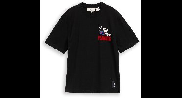 Tom Tailor Denim - T-shirt met relaxte pasvorm en Snoopy-print - Maat XS - Black