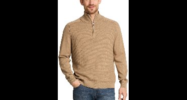 Tom Tailor - Half zip trui - Mannen - XXL - Camel - Katoen - 1052209