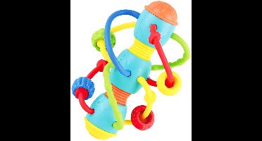 Play babyspeeltje rammelaar met ringen en kralen multi kleuren.