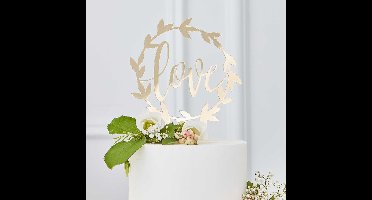 Taarttopper Love Goud Acryl - Ginger Ray - 1 stuks