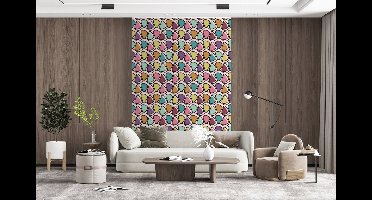 Behang - Fotobehang Patroon - Ovaal - Pastel - Breedte 160 cm x hoogte 240 cm