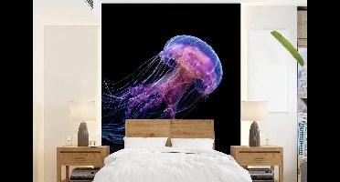 Behang - Fotobehang Kwal - Doorzichtig - Roze - Tentakels - Breedte 160 cm x hoogte 220 cm