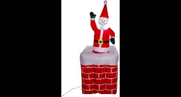 HI Grote opblaasbare kerstman - in schoorsteen - 180 cm - met led verlichting en beweging - opblaas kerstfiguur