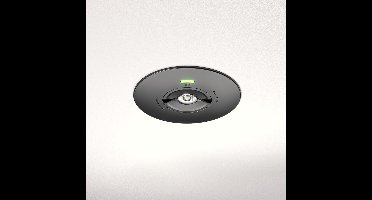 HOFTRONIC – Locus LED inbouwspot noodverlichting – Verwisselbare lens – 2 watt 300 lumen – 3 uur noodaccu 3300mAh – Zwart polycarbonaat – IP20 – 6500K daglicht wit