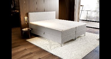 Zydante® - Boxspring - Londen met Opbergruimte - Bed - 160x200 cm - Zilver Grijs