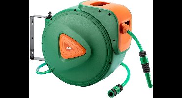 Gardebruk Tuinslanghaspel 20m + 2m Wandslangbox Tuin Tuinslang Groen Grijs