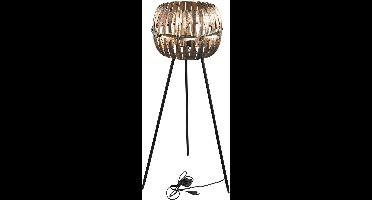 PTMD Ixavi Ronde Vloerlamp - H108 x Ø40 cm - Ijzer - Goud