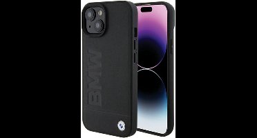 BMW Signature Leather Back Case (MagSafe Compatible) - Geschikt voor Apple iPhone 15 (6.1") - Zwart