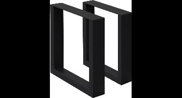 ECD Germany 2x tafelpoten set industrieel ontwerp 30 x 43 cm zwart gepoedercoat staal met stevige tafelframe voor eettafels bureaus en stabiele metalen tafellopers tafelpoten en onderstel voor moderne meubels