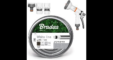 Bradas White Line Tuinslang Set 20m - 13 mm (1/2") - Compleet met Sproeikop en Koppelingen