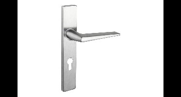 Lavuzo deurkruk Modena RVS met rechthoekig schild PC72 | Per set | Rvs deurkruk