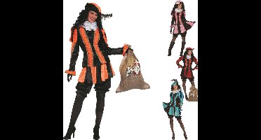 Piet Kostuum | Oranje Gestreepte Piet Dames | Vrouw | Maat 46 | Sinterklaas | Verkleedkleding