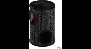 Ebi Everlast Tower Krabton - Stevige Krabton met Pluche Ligkussen en Speelgaten - 37x37x56cm - Zwart