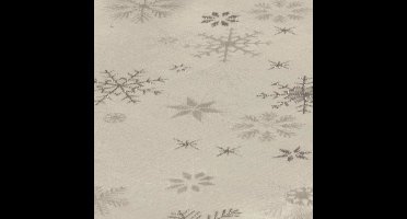 Unique Living tafellopers - 2x - zilver - sneeuwvlokken - 150 x 45 cm - polyester