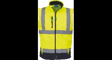 Fluo Softshell Bodywarmer - Fluo Yellow/Navy - 3XL - Yoko