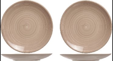 Cosy & Trendy ontbijt/dessert bordje Turbolino - 6x stuks - beige - 22 cm - Ontbijtborden - Dessertborden - keramiek