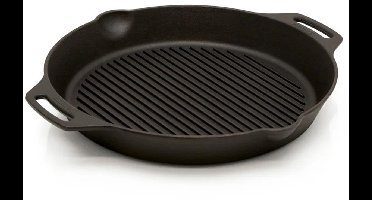Petromax gp35h-t, skillet, 35 cm, grillpan met handgrepen, gietijzer, zwart