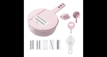 Home & Marker - 12-in-1 Multifunctionele Groentesnijder - Keukensnijder - Mandoline - Dunschiller - Rasp - Vergiet - Snijhulp - Schiller - Roze - CHOPIBOX