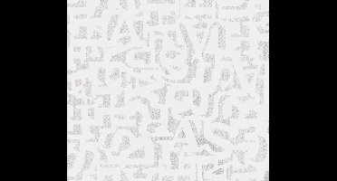 Dutch Wallcoverings Vliesbehang letters - wit/grijs