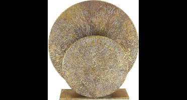 DKNC Tafellamp Moos - Staande Lamp Metaal - Industrieel - 37x8x39cm - Goud - Hoogwaardig materiaal - Tafellamp Slaapkamer - Staande lamp Woonkamer