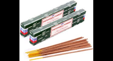 Satya Nag Champa wierrook stokjes Patchoulie Forrest geur - 24x - Lichaam in balans - Meditatie - staafjes van 22 cm