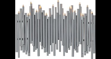Star Trading Design Kandelaar 'Note' van metaal, 16-vlammig, vervangbare E5-lampen, grijs, B 35 cm, H 25 cm