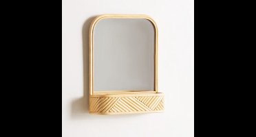 Bamboe Spiegel / Wandrek - Rotan - Naturel - Handgemaakt - 37 x 48 x 13 cm