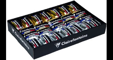 Clairefontaine kadeaulint ringband, goud & zilver gesorteerd, 7 mm × 10 m, 24 stuks