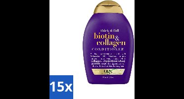 15 x OGX - Biotin + Collagen - Conditioner - Volumegevend - Voor Fijn Haar - 385 ml - Voordeelverpakking - 15 stuks