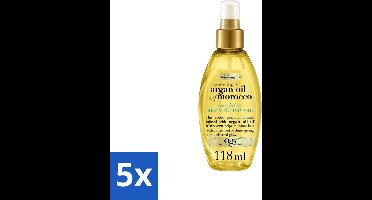 5 x OGX - Argan Oil of Morocco - Haarolie - Gewichtloos - Reviving Dry Oil - 118 ml - Voordeelverpakking - 5 stuks