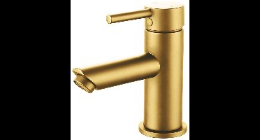 Wastafelkraan - Wastafelmengkraan - Lonis Crinty - Opbouw - Rond - PVD - Geborsteld Goud