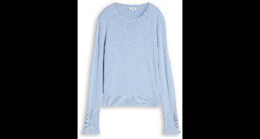Tom Tailor - Gebreide trui met knoopdetails - Maat XL - Kentucky Blue