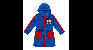 FC Barcelona Badjas Kinderen - Ochtendjas - Kamerjas - Kinderbadjas - Blauw en Rood met Capuchon - Maat 116