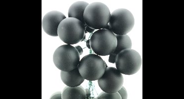 Kaemingk Mini-kerstballen Zwart mat aan draad Ø 2,5 cm - glas