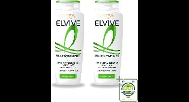 2 x L’Oréal Paris Elvive – Shampoo – Multivitamines 2-in-1 – 250 ml - Grootverpakking - Vaatwasstrips - Haarverzorging - Krachtig Haar - Vitaliteit Haar - Multivitamine Shampoo - 2-in-1 Shampoo