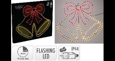Verlichte LED - Kerstbel - 60 cm 223 LED - warm wit en rood - kerstverlichting buiten - kerstverlichting buiten figuren