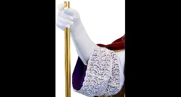 Lange Sinterklaas handschoenen wit.
