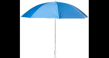 Free & Easy kleine parasol voor stoel, balkon of kinderwagen - D120 cm - blauw - kantelbaar/opvouwbaar - H86 cm - met vastzet klem