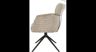 Eetkamerstoel Kelly - draaibaar 360 - Aragon Sand 20 - eetkamerstoelen set van 2