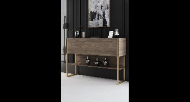 Skye Decor, Ladekast, Luxe - Gold, Walnut, Gemelamineerde spaanplaat, Goud & Walnoot, 120 x 30 x 80 cm