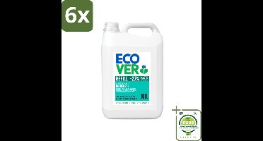 Ecover - Vloeibaar wasmiddel - Universeel - Kamperfoelie & Jasmijn - 5 liter - 100 wasbeurten - Voordeelverpakking - 6 stuks - Wasmiddel - Biologisch wasmiddel