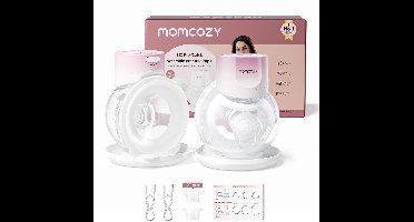 Momcozy S12Pro Quick Handsfree Borstkolf - 2 stuks - Extra stil en compact - Elektrisch - Oplaadbaar - Roze/Wit - S12Pro+