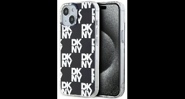 DKNY Checkered Serie - Telefoonhoesje - iPhone 15 Plus - Zwart - Stijlvol Ontwerp