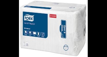 Tork 509308 lunchservet universal wit 32,5x32,5 cm 1-laags 4000 stuks (509308)