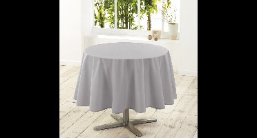 Wicotex-Tafellaken-Tafelkleed- textiel polyester licht grijs rond 180cm-vlekbestendig-waterafstotend