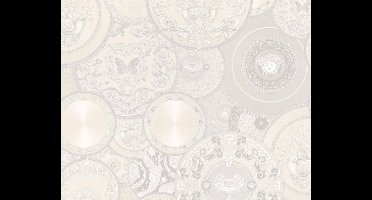 PORSELEINEN BORDEN BEHANG | Design - grijs wit metallic - A.S. Création Versace 3