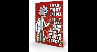 RICK & MORTY - Wood Print 40X59 - Szechuan Sauce