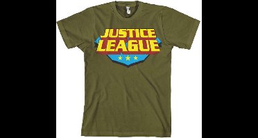 DC Comics Justice League Heren Tshirt -M- Classic Logo Groen