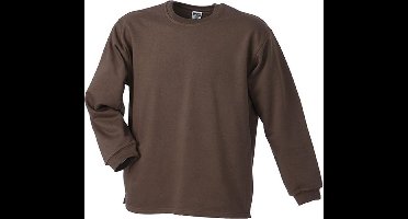 James and Nicholson Unisex Open Hem Sweatshirt (Bruin)