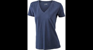 James and Nicholson Dames/dames Rekken V-hals Tee (Marine)